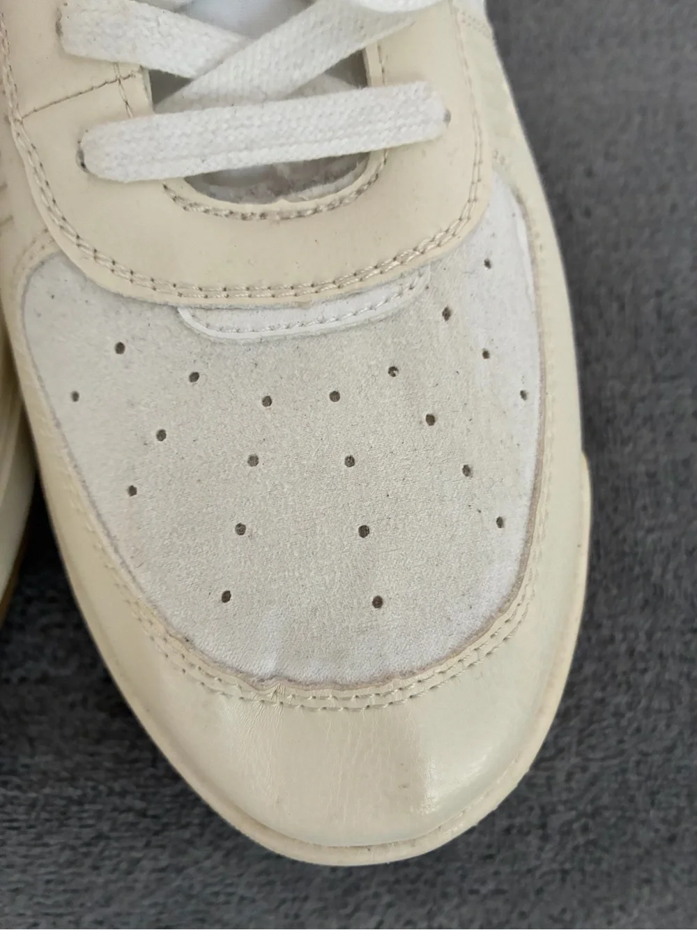 H&M Cream and White High-Top Lace-Up Sneakers